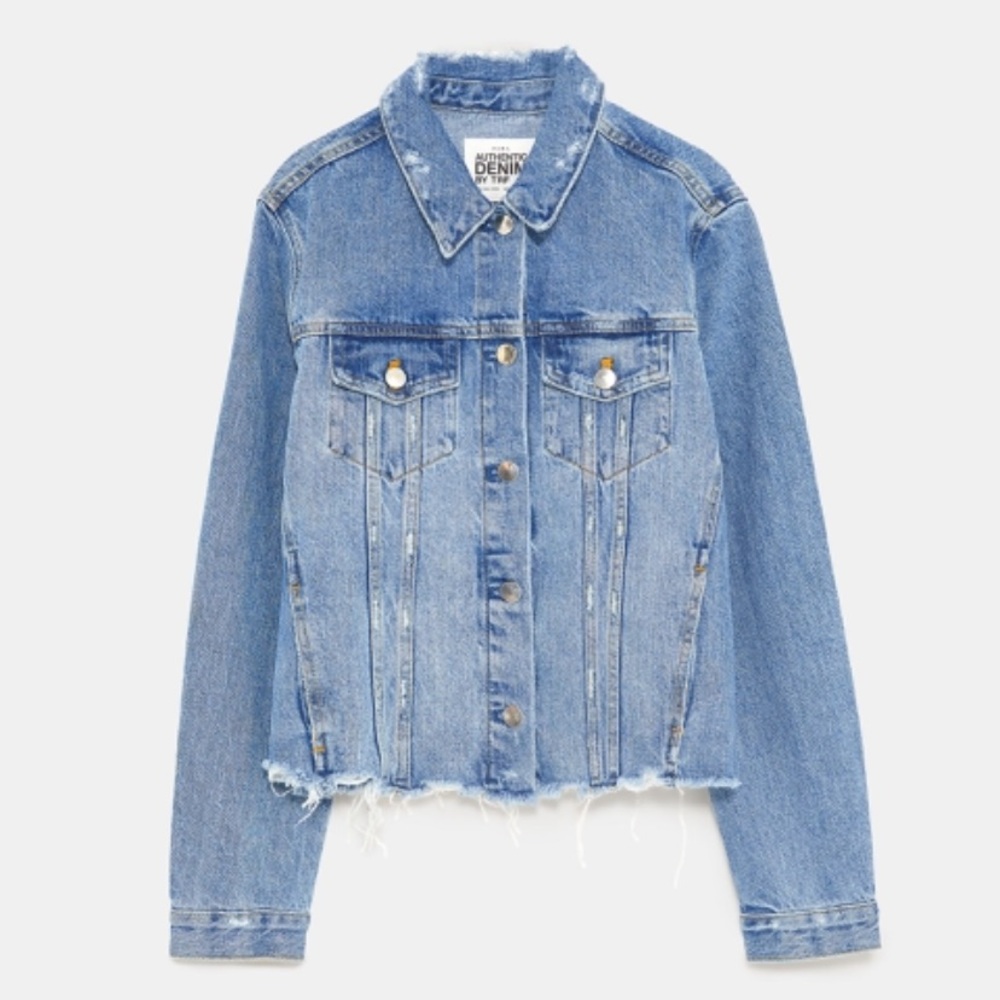 Zara Authentic Denim Distressed jacket